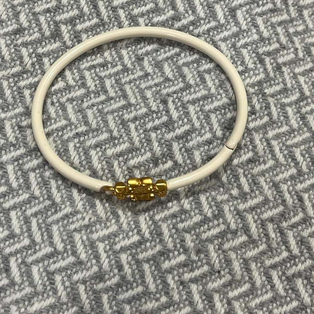 Tory Burch Gold Logo Cream Bracelet - Picture 4 of 5